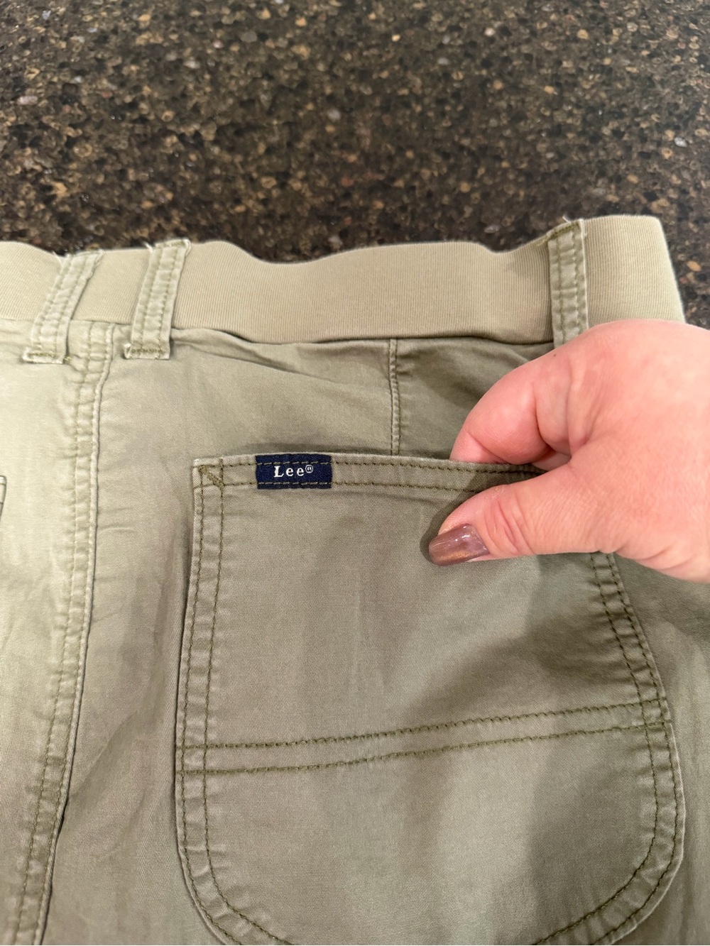 Lee Olive Green Cargo Utility Casual Cotton Mesh Women's 12 Skort Skirt & Shorts - Picture 5 of 10